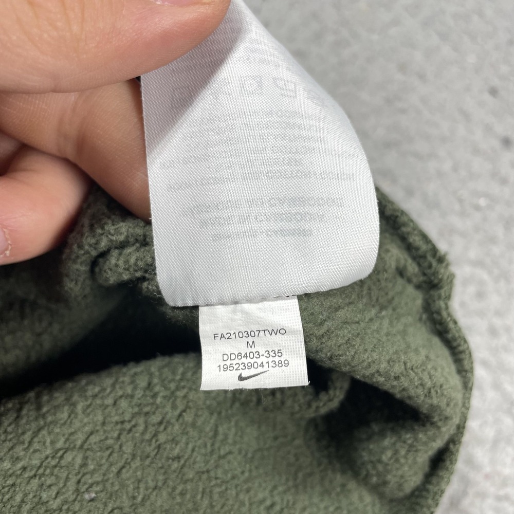 Nike Air Sweatshirt Mens Medium Green Fleece‎ Crewneck Pullover Graphic Slogan - Picture 9 of 10